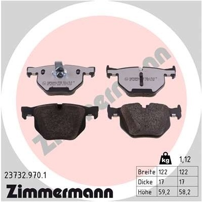 ZIMMERMANN Sada brzdových platničiek kotúčovej brzdy 237329701