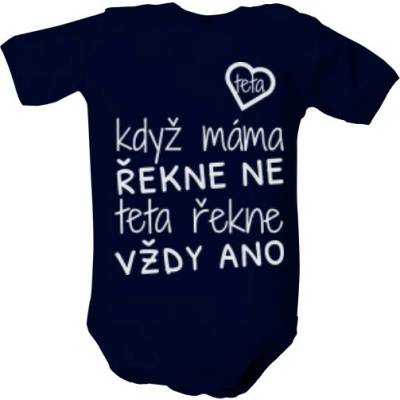 T shock Dětské body s potlačou když máma řekne ne dětské Námořní modrá