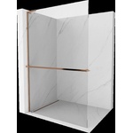 Mexen Kioto+ L душ преграда с рафт Walk-in 85 x 200 см, прозрачен, розово злато - 800-085-123-60-00 (800-085-123-60-00)
