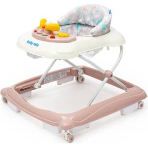 Baby Mix Детска проходилка Baby Mix с волан и силиконови колела розова (53274) Проходилка