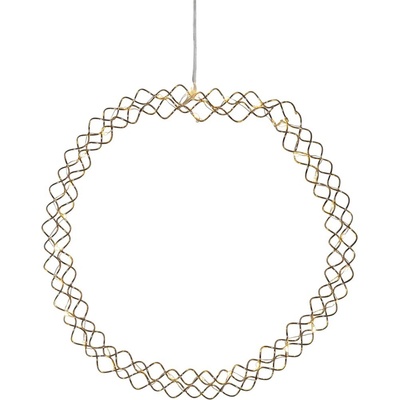 Star trading LED-Wreath Hoop illuminated brass ca. 30 cm? 30 warmwhite LED battery