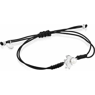 Tous Černý kabala náramek s medvídkem a perlou Nocturne 1002110900