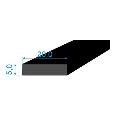 0596052 Pryžový profil 5x20mm, EPDM 70°Sh obdélníkový – Zboží Dáma 0596052 Pryžový profil 5x20mm, EPDM 70°Sh obdélníkový – Zboží Dáma