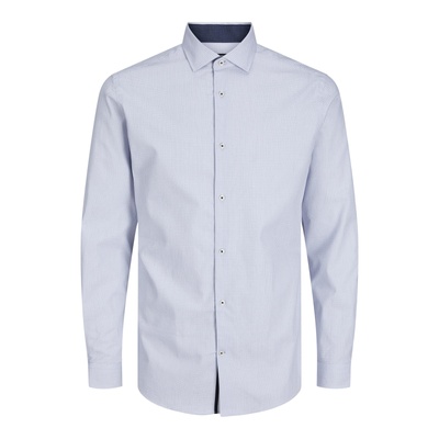 JACK & JONES Риза 'Parker' синьо, бяло, размер XXL