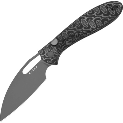 Kizer Masu 14C28N,Gray PVD Coating,Vortex pattern micarta V3697A2