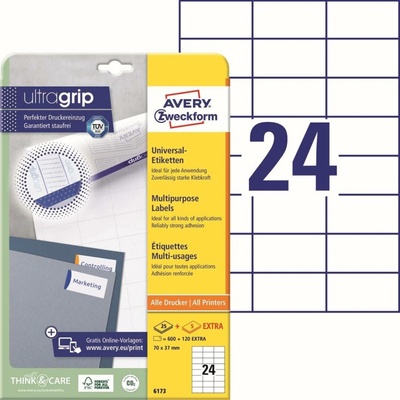 Avery Zweckform 6173 Samolepící etikety 70x37mm 720 ks bílá