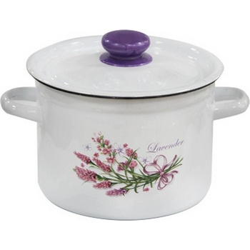 idilia 18 см (3 л. ) емайлирана тенджера с метален капак IDILIA разцветка Лаванда (I1612/2whtLavn)