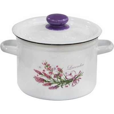 idilia 18 см (3 л. ) емайлирана тенджера с метален капак IDILIA разцветка Лаванда (I1612/2whtLavn)