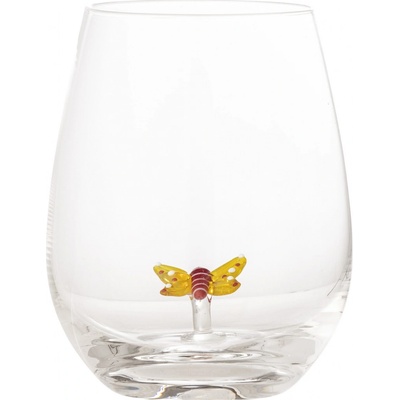 Bloomingville Sklenice na vodu Misa Butterfly žlutá barva čirá barva sklo 500 ml