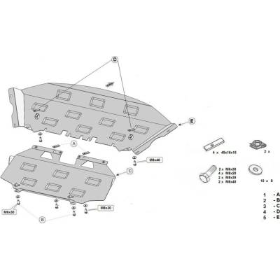 Kryt pod motor MERCEDES-BENZ E-CLASS Convertible (A207) Only 4x2 - Plech - 8595698044303