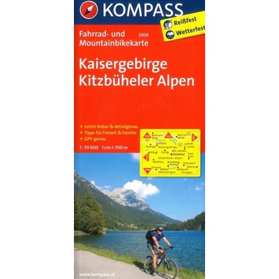 Kompass - Kaisergebirge Kitzbüheler Alpen cyklomapa č.3304 turistická mapa