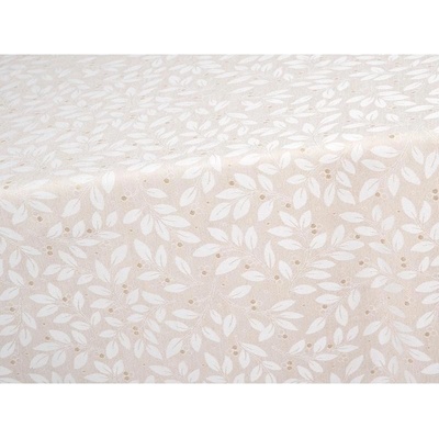 SCANquilt ubrus NATURA LUREX lístky naturzlatá 120x150 cm