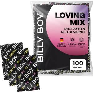 Billy Boy Loving Mix 100 Condom Mix, ORIGINAL fit and WIDER fit, assorted varieties mixed (1x100 pieces) - 11133064 (11133064)