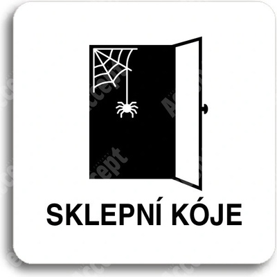 ACCEPT Piktogram sklepní kóje - bílá tabulka - černý tisk bez rámečku