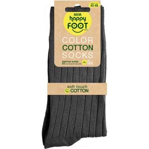 AGIVA Мъжки чорапи Agiva Happy Foottopia, Рипс, Памук, Антрацит, 43-46 (AGIVA-345)