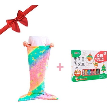 Netscroll Detská prikrývka na chvost morskej panny a súprava na výrobu vianočných kúziel