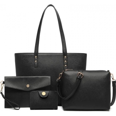 Miss Lulu kabelkový set černá shopper kabelka 6931