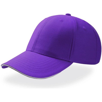Atlantis Headwear Sport Sandwich 6 panelová baseballová COT-330504g5199 Fialová/bílá