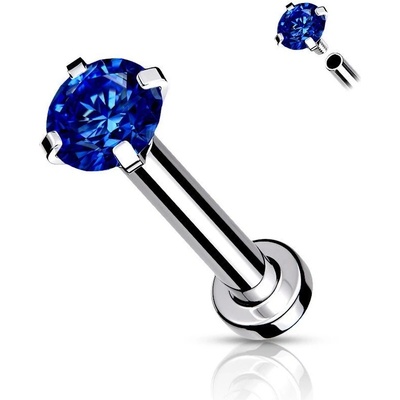S4U Piercing do brady cartilage tragus (1,2 x 8 mm, kamínek 2 mm) LB1040B-12082