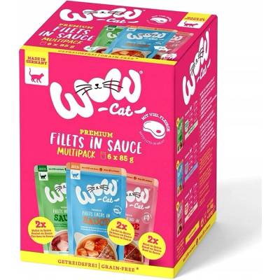 WOW CAT Multipack filety v omáčce, 6 kapsiček x 85 g