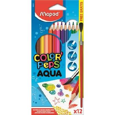 Maped ColorPeps 12 sada akvarelových ceruziek trojhranných so štetcom rôznych farieb 836011
