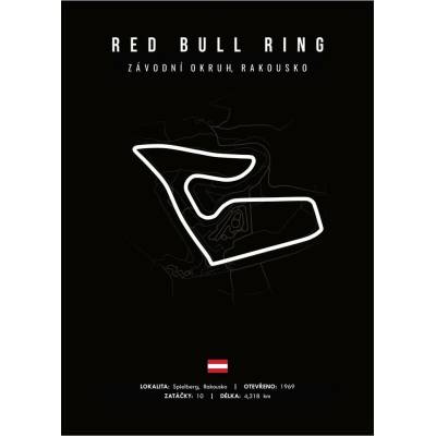 Jen tak z lásky Plakát Závodní okruhy Rozměr plakátu: 30 x 40 cm, Závodní okruh: Red bull ring, Barevná varianta: Černá