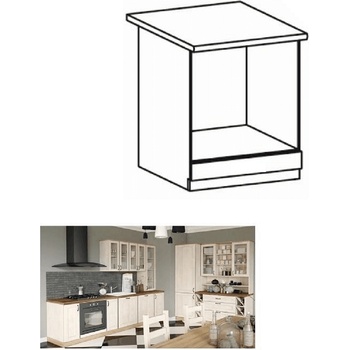 Шкаф за фурна Royal D60ZK бяло и северен бор