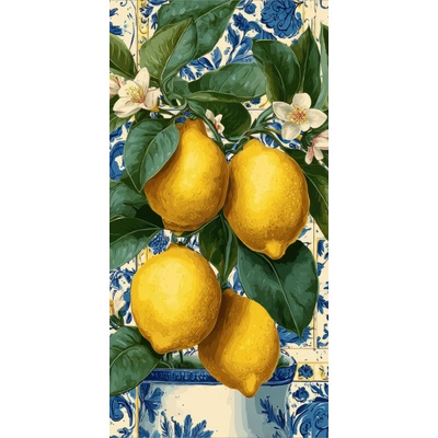Takoy Panel na ušití rychleschnoucí osušky 80x160 citron Sicílie 2-NST-00682