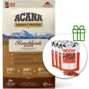 ACANA Ranchlands Recipe 11, 4 кг + 3x Лакомства безплатно