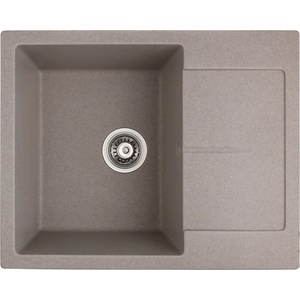 Inter Ceramic Гранитна кухненска мивка 8220 ПЯСЪК с десен отцедник (8220sandr) Мивка за вграждане