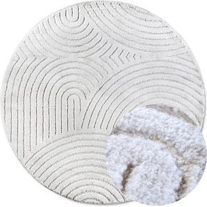 Elle Decoration Бял кръгъл килим ø 160 cm Panglao New York White - Elle Decoration (106203-160)