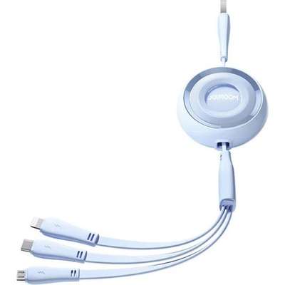 Joyroom S-A40 navíjecí USB 3v1 Apple Lightnin, Micro USB, USB-C, 3,5A, 1m, modrý