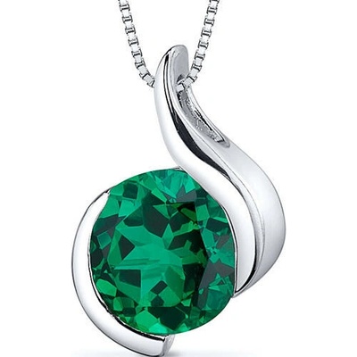 Eppi Simulovaný smaragd v striebornom prívesku Maili P41564