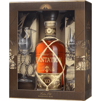 Planteray Plantation 20th Anniversary XO Rum 2 glasses 700 ml