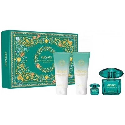Versace Комплект за жени Versace Crystal Emerald - Парфюмна вода 90 мл + Лосион за тяло 100 мл + Душ гел 100 мл + Мини Парфюмна вода 5 мл