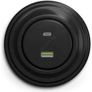 Reblig - Ретро USB контакт A+C с рамка, черен (RG0016K)