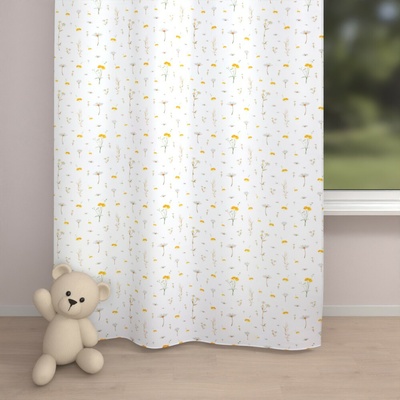 Biante Detský bavlnený záves Sandra SA-497 Žlté bylinky na bielom 150x150 cm