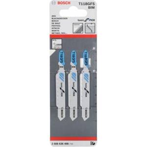 Bosch Нож за трион за осцилиращ трион T 118 GFS Basic за Inox (3 бр. ) 2608636498 (2608636498)