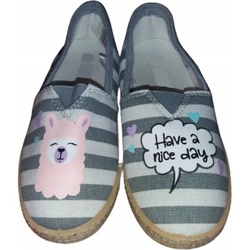 Dívčí espadrilky šedobílé Lama