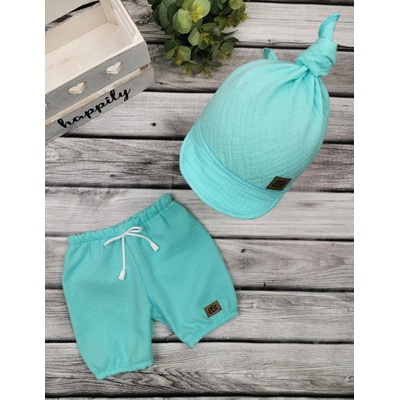 Textil EBi Kraťasy mušelín aqua