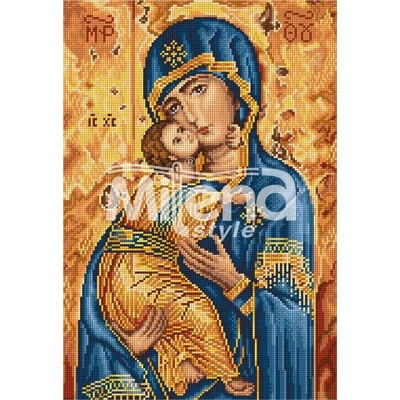 Milena Style Владимирска икона - гоблен със схема конци dmc 1: 4