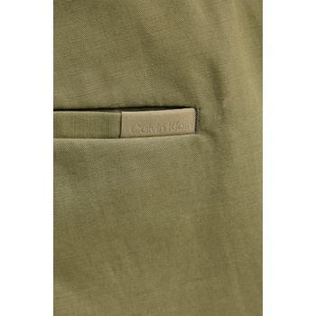 Calvin Klein Панталон с лен Calvin Klein в зелено със стандартна кройка K10K114403 (K10K114403)