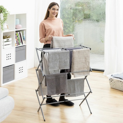 InnovaGoods Skladací kovový s tromi výškami Cloxy - 11 tyčí