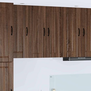 vidaXL Стенен шкаф LUCCA 2 бр. Кафяв дъб Инженерна дървесина (885020)