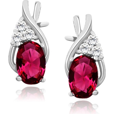 Lunica Stříbrné náušnice RUBY 0270