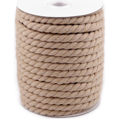 Bavlněná šňůra kroucená Ø8 mm macrame Varianta: 11 režná přírodní, Balení: 20 m