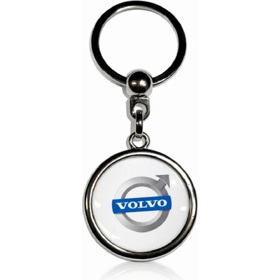 Prívesok na kľúče AutoZulu živicová Volvo okrúhla biela
