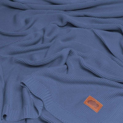 DETEXPOL Pletená deka do kočárku bavlna bambus denim Bavlna Bambus