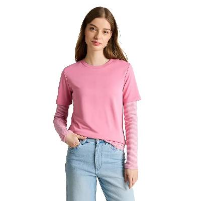 Тениска Tom tailor Modern Fluent short sleeve T-shirt - Pink (Soft Blush Rose)