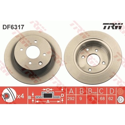 Brzdový kotúč TRW DF6317